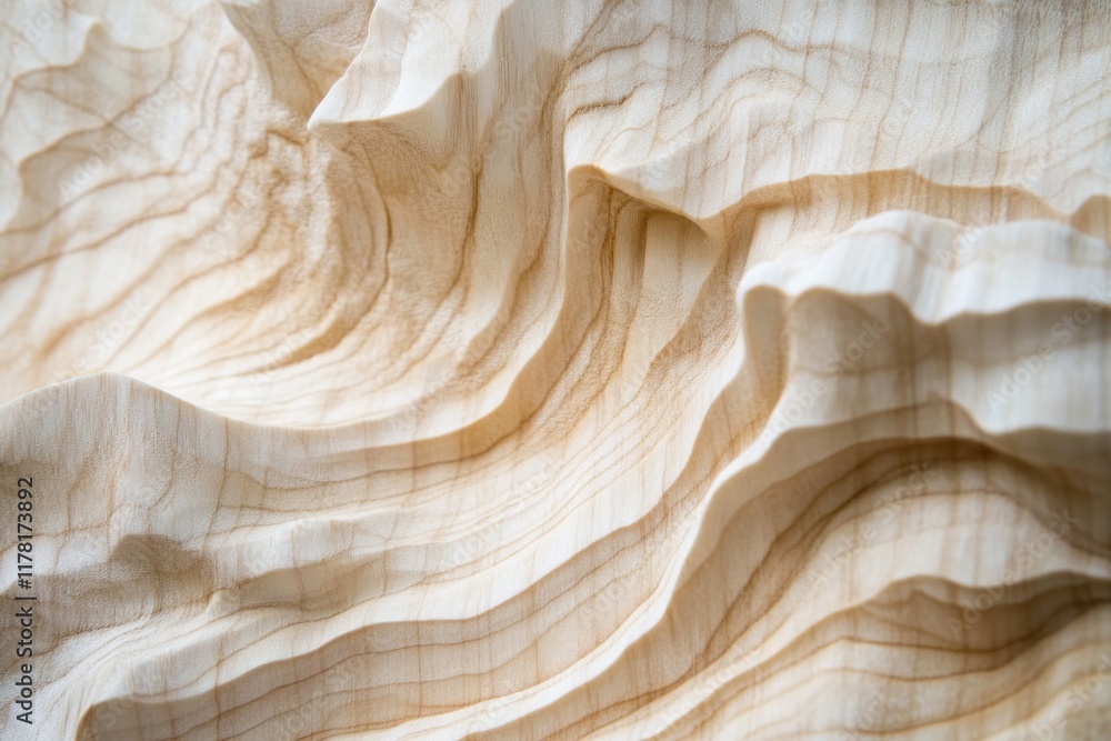 Poster abstract wood texture with flowing, wavy lines and patterns.