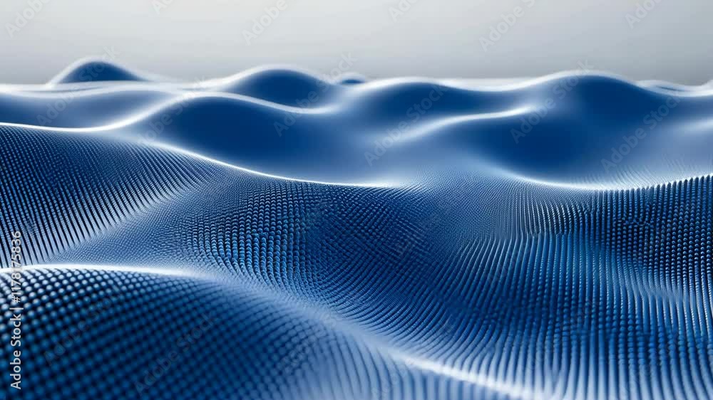 Poster abstract blue waves create a smooth, flowing pattern in 3d design showcasing modern artistic technol