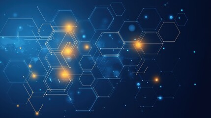 Obraz premium Abstract layered hexagons with a glowing effect, representing innovation and structure.