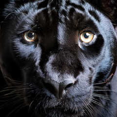 Frontalaufnahme des Gesichts eines Panthers