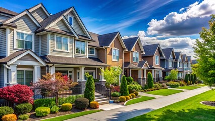 Surrey BC New Homes, Suburban Street Scene, Residential Development, British Columbia Real Estate, Canadian Housing