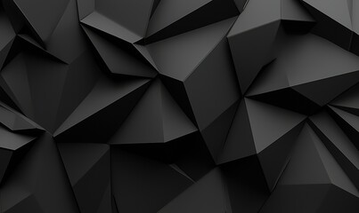 Obraz premium Abstract black geometric background, 3D render, modern design.