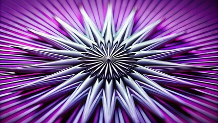 Fototapeta premium Tilt-Shift Starburst: Black & White Lines Optical Illusion on Purple