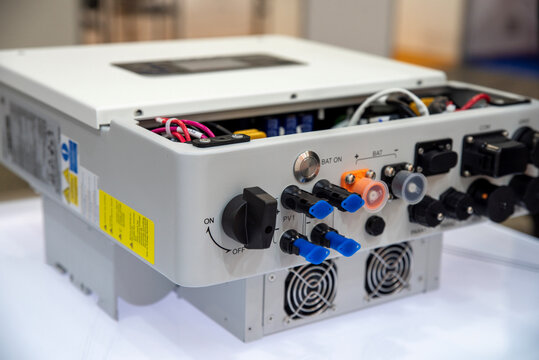 Compact inverter with multiple connections and cooling fans for solar systems