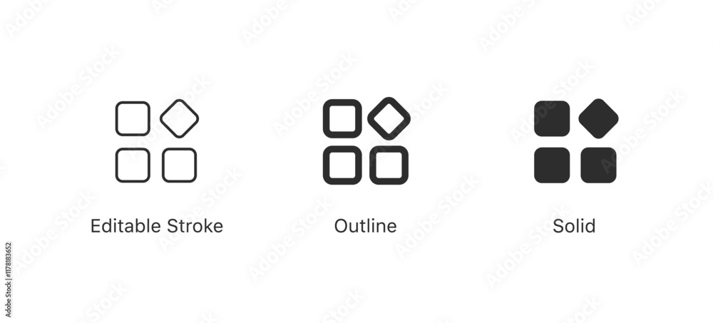 Poster menu bar icon symbol . DITABLE STROKE ICON, outline and filled web icons vector sign