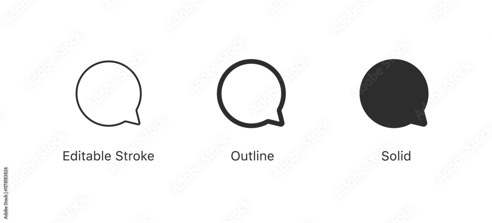 Poster comment icon speech bubble symbol Chat message icons - talk message Bubble chat icon . DITABLE STROKE ICON, outline and filled web icons vector sign