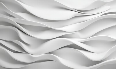 Obraz premium Abstract white flowing waves background for design, art, or presentation.