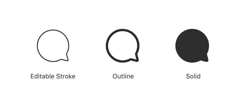 comment icon speech bubble symbol Chat message icons - talk message Bubble chat icon . DITABLE STROKE ICON, outline and filled web icons vector sign