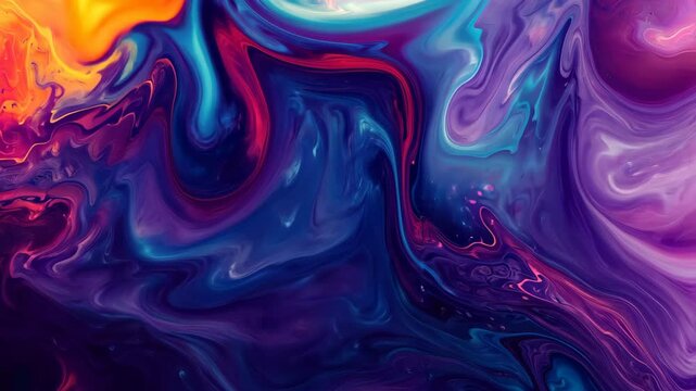 Vibrant hues blend in a mesmerizing dance, forming an abstract masterpiece. Ai Generated.