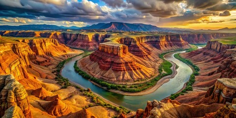 Utah's Dramatic River Erosion: A High-Resolution Aerial View of Striking Geological Formations