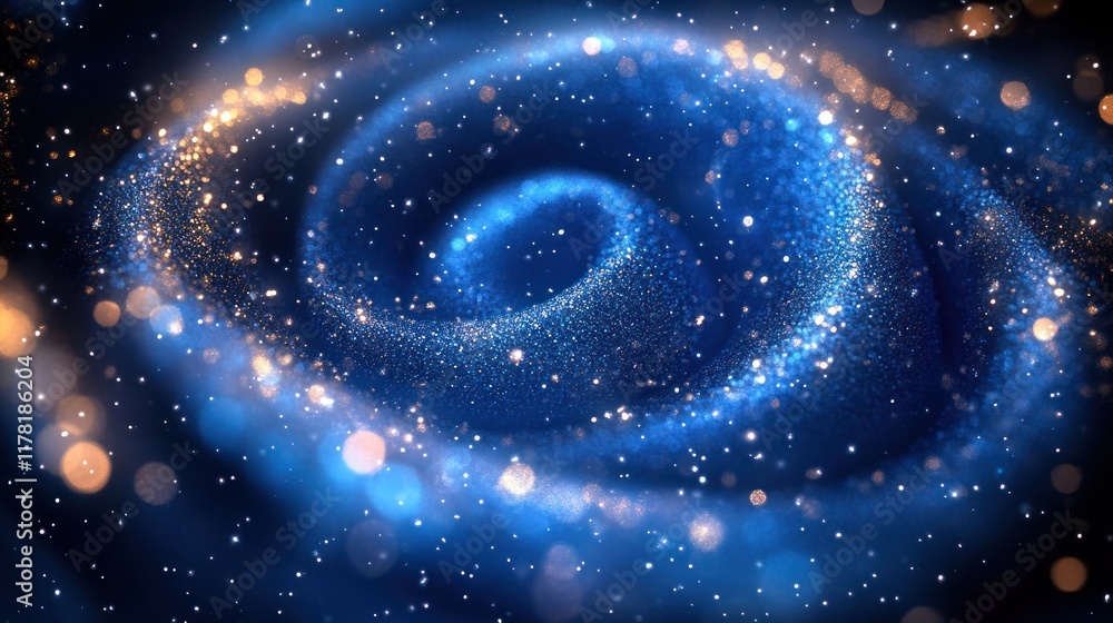 Poster stunning cosmic swirl of light and color creating a mesmerizing deep space effect. generative ai