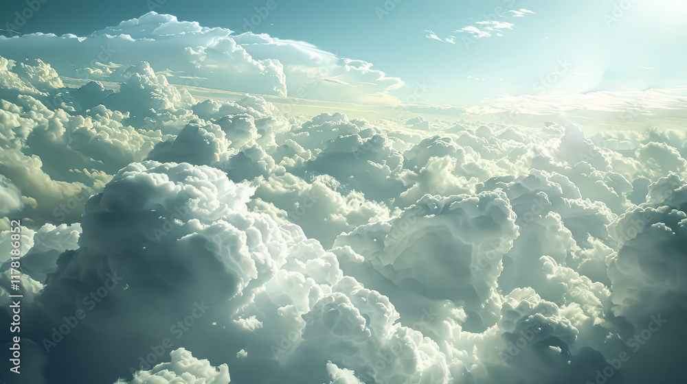 Poster the sky is filled with clouds, creating a sense of vastness and openness.