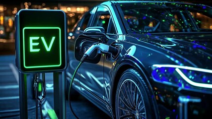 An advanced electric vehicle charging station offers vibrant energy connections, modern design, and enhances ecofriendly transportation options, promoting sustainability for a greener future