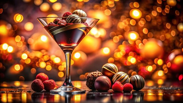 Valentine's Day: Gourmet Chocolate Truffles & Fruity Cocktail