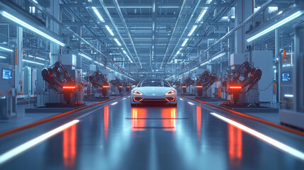 Modern intelligent unmanned production workshop for electric vehicles