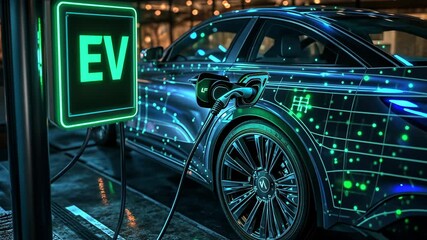 An advanced electric vehicle charging station offers vibrant energy connections, modern design, and enhances ecofriendly transportation options, promoting sustainability for a greener future