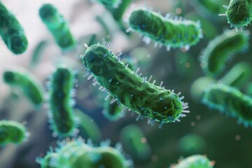 Fototapeta premium Close-up of bacteria cells in motion