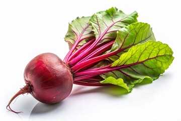 Vibrant Beetroot on White Background - Fresh Produce Stock Photo
