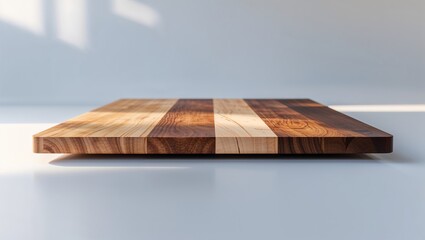 Wooden Sliced Board on White Background