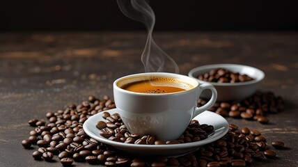 Coffee on caffe background