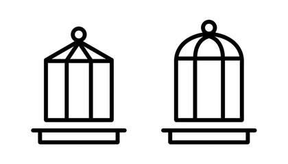 Bird cage icon set with simple and modern design