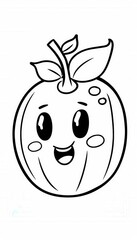 Obraz premium A cheerful cartoon orange with a cute smiling face. Perfect for coloring pages, children's books, or educational materials.