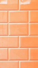 Light Orange Glossy Rectangular Tiles in Running Bond Pattern