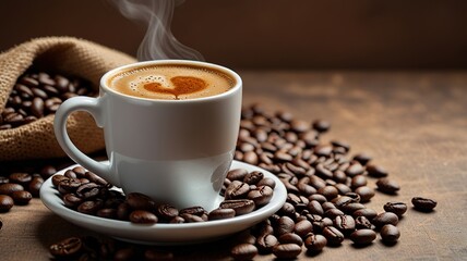 Fototapeta premium Coffee on caffe background