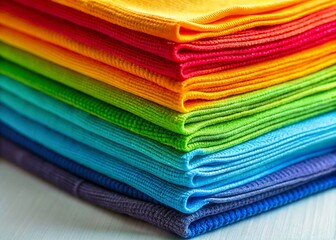 Vibrant Microfiber Cloth Textures: Double Exposure Photography Stock Photo