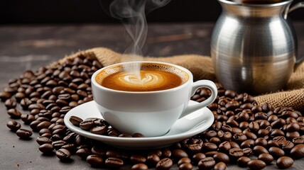 Fototapeta premium Coffee on caffe background