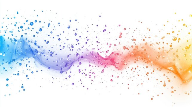 an abstract scatter plot clipart, statistical analysis element, artistic style, rainbow gradient, isolated on white background
