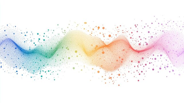 an abstract scatter plot clipart, statistical analysis element, artistic style, rainbow gradient, isolated on white background