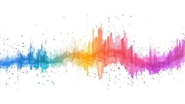 an abstract scatter plot clipart, statistical analysis element, artistic style, rainbow gradient, isolated on white background