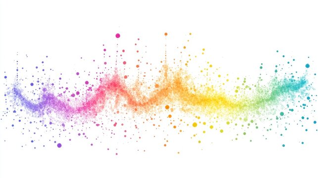 an abstract scatter plot clipart, statistical analysis element, artistic style, rainbow gradient, isolated on white background