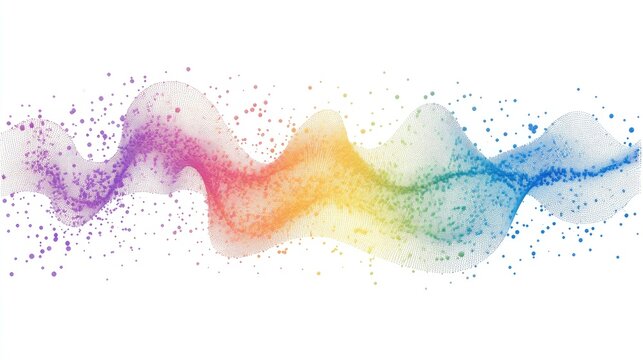 an abstract scatter plot clipart, statistical analysis element, artistic style, rainbow gradient, isolated on white background