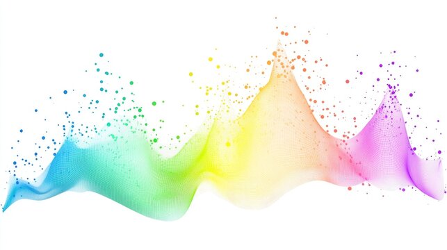 an abstract scatter plot clipart, statistical analysis element, artistic style, rainbow gradient, isolated on white background