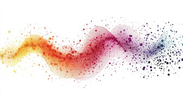 an abstract scatter plot clipart, statistical analysis element, artistic style, rainbow gradient, isolated on white background