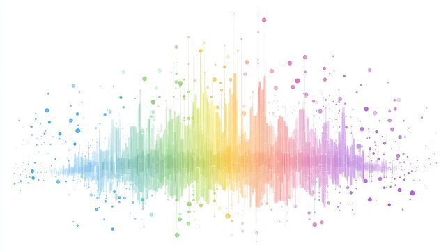 an abstract scatter plot clipart, statistical analysis element, artistic style, rainbow gradient, isolated on white background