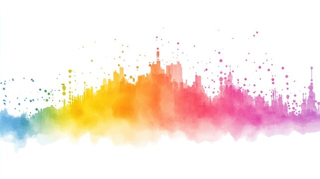 an abstract scatter plot clipart, statistical analysis element, artistic style, rainbow gradient, isolated on white background