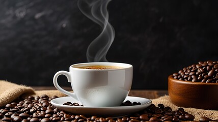 Coffee on caffe background