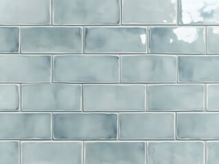 Light Blue Rectangular Ceramic Tile Wall