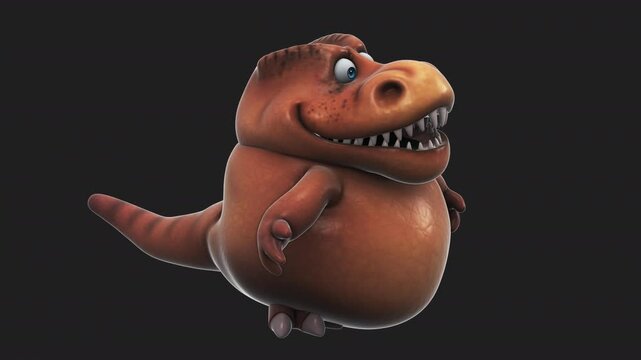 Fun 3D cartoon dino talking (with alpha channel)