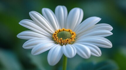 Fototapeta premium A Single White Daisy Flower Blooms Beautifully