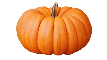 Obraz premium A vibrant orange pumpkin with a textured surface and stem.