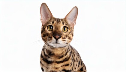 Naklejka premium Serengeti thoroughbred cat on a white background.