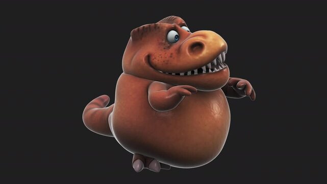 Fun 3D cartoon dino talking (with alpha channel)