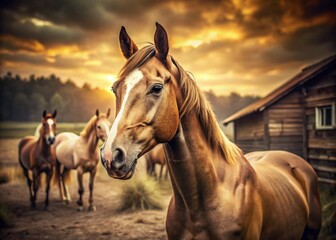 Obraz premium Vintage Horse Portraits: Majestic Equine Photography Collection