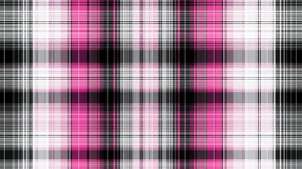 Pink, black, and white plaid textile background for fashion or design projects