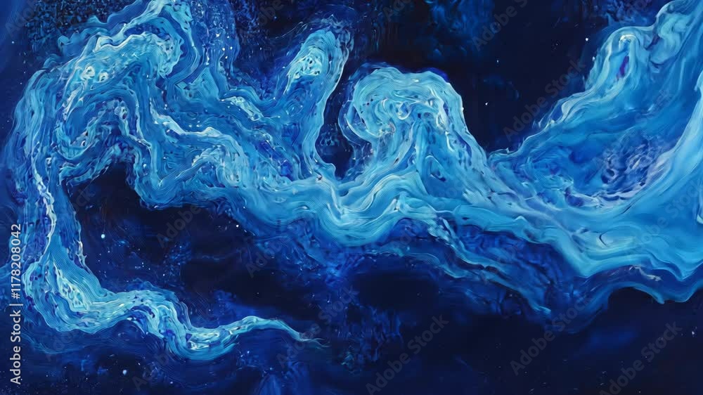 Aufkleber swirling blue patterns create a mesmerizing cosmic effect in deep space setting