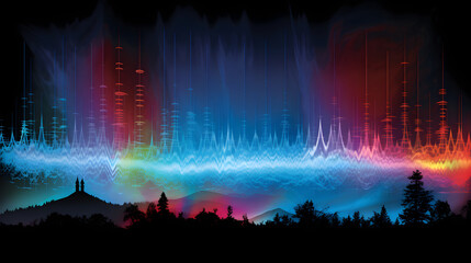 Naklejka premium Dynamic Representation of High Frequency Waves and Transmission Technology